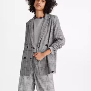 Madewell Caldwell Double Breasted Blazer in Plaid